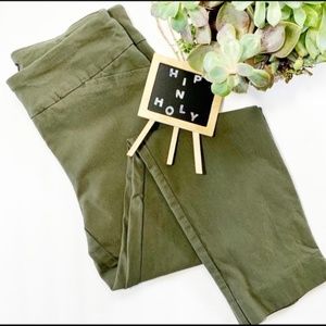 CHARTER CLUB CAMBRIDGE OLIVE GREEN SLIM PANTS 6P